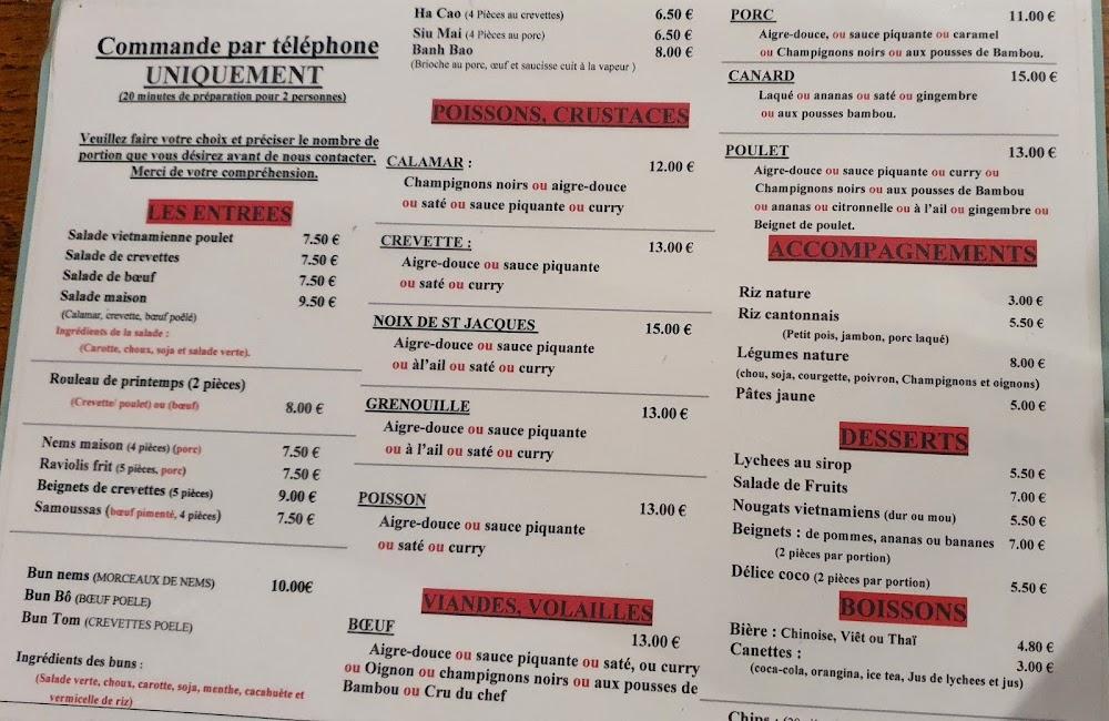 Le Petit Dragon - Menu Image 1